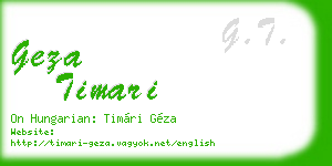geza timari business card